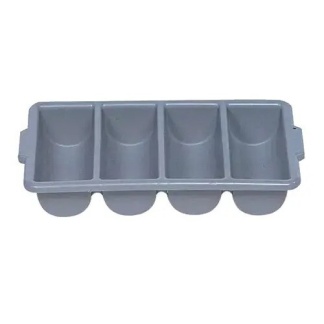 Grey Cutlery Bin with 4 Compartments